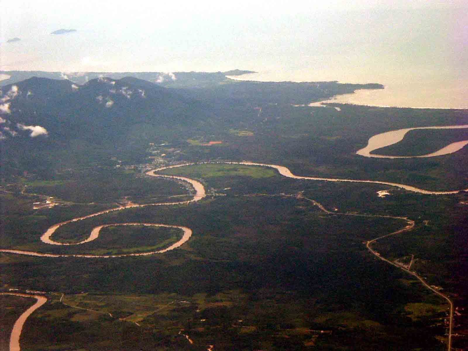 Lundu area from airliner